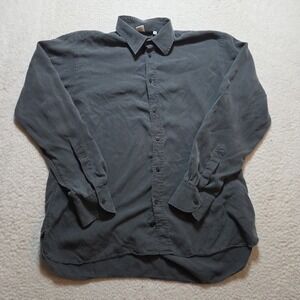 Adam Kimmel Shirt Mens XL Charcoal 100% Lyocell Button Up Made in Italy Faded